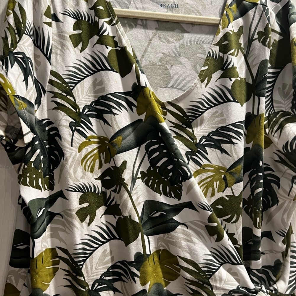 Belle by Kim Gravel Tropical Leaf Midi Dress - Picture 2 of 2